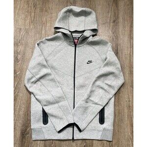 New Nike Men's Tech Fleece Full Zip Hoodie Gray Black Size XL FB7921-063